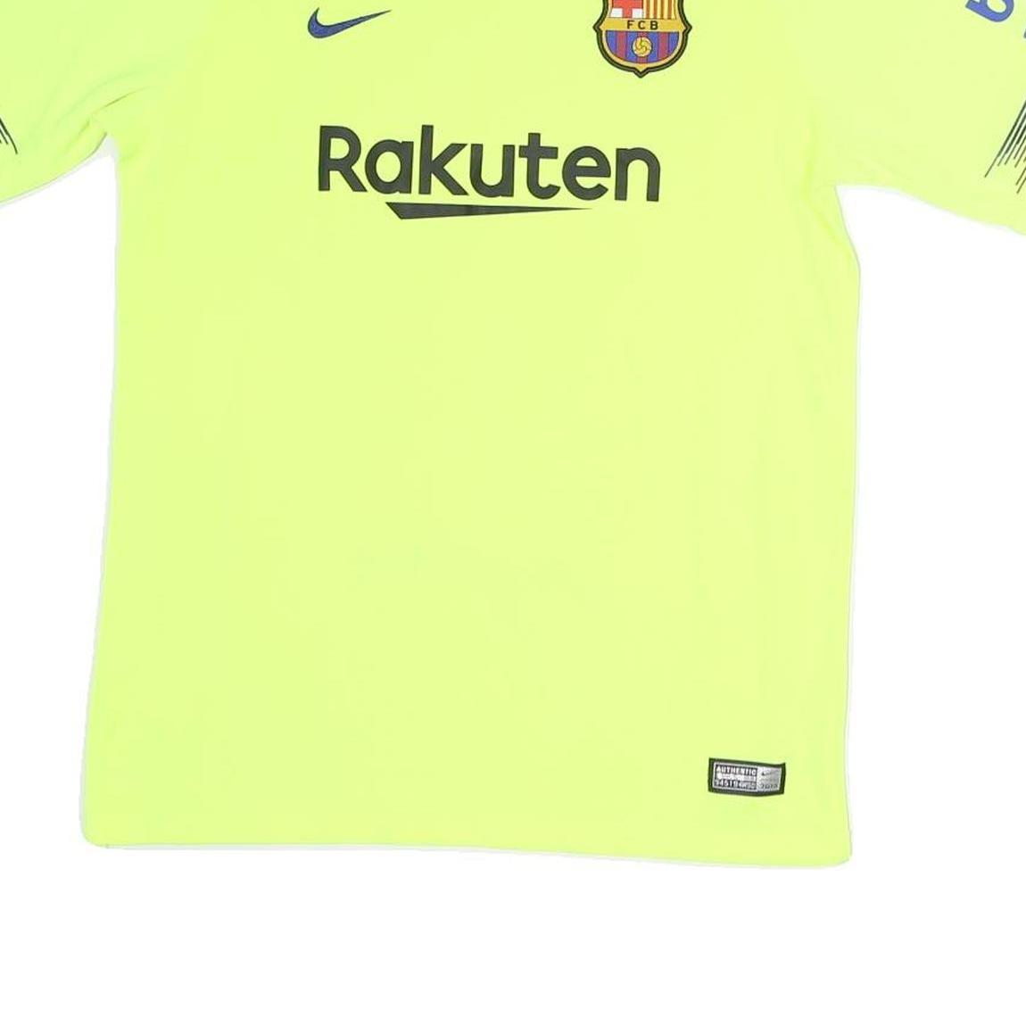 NIKE Mens Yellow FC Barcelona Football Shirt XL Short Sleeve V-Neck LaLiga