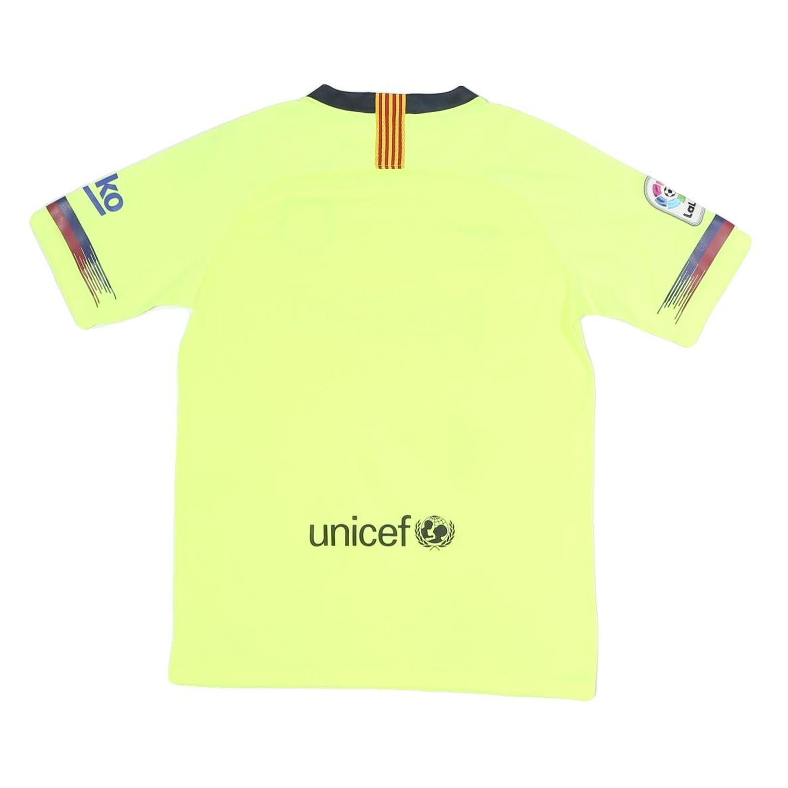 NIKE Mens Yellow FC Barcelona Football Shirt XL Short Sleeve V-Neck LaLiga