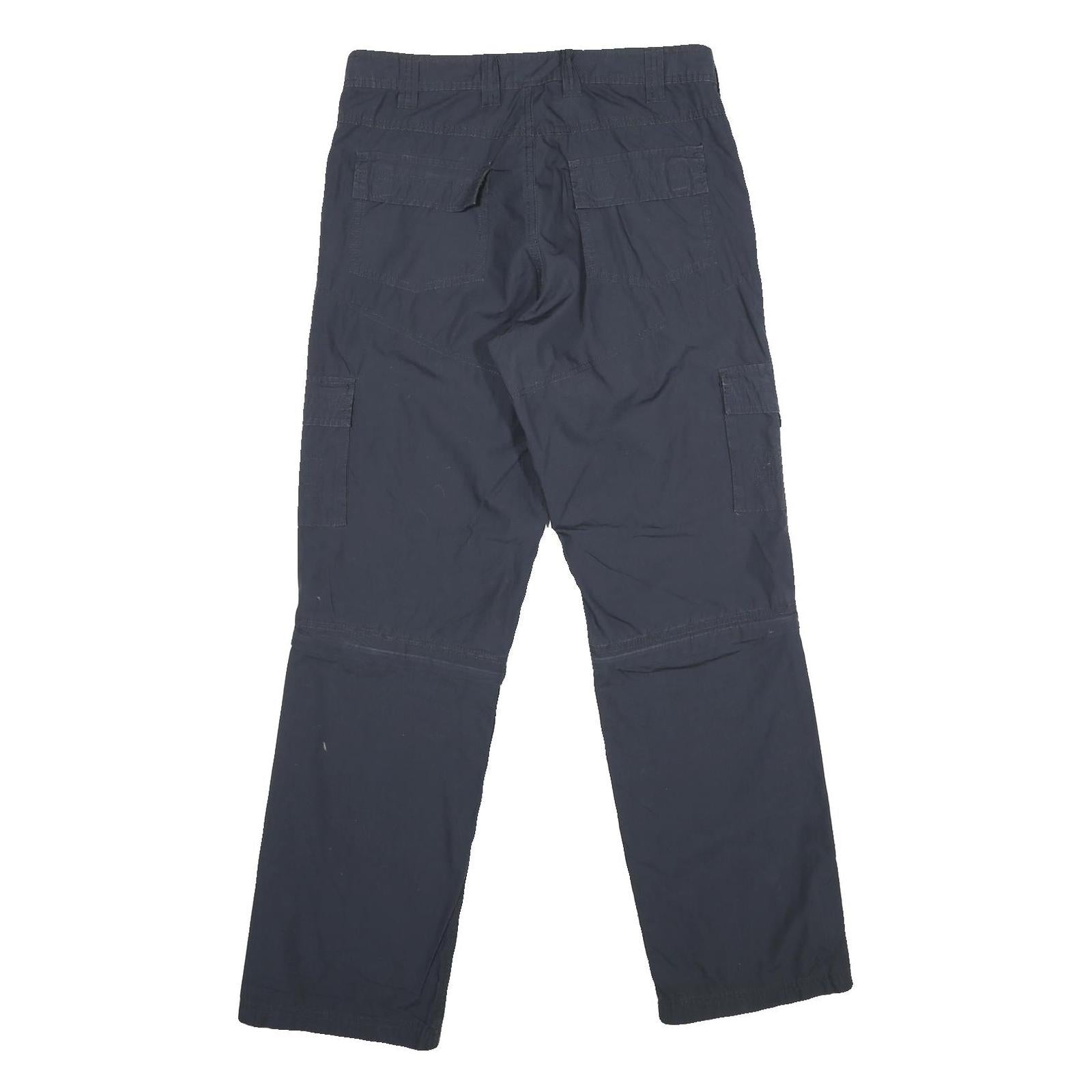 BIAGGINI Mens Cotton Navy Blue Regular Fit Straight Trousers W31 L32 Cargo