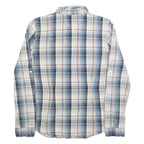 TOMMY HILFIGER Womens Blue & Cream Checked Shirt L Studded Shoulders Casual