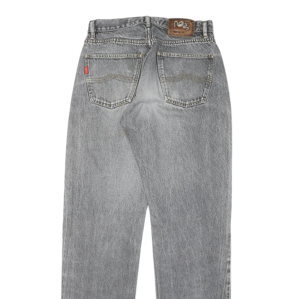 JOHNNY HALLYDAY Mens Grey Regular Fit Straight Denim Jeans W30 L33 Snake Print