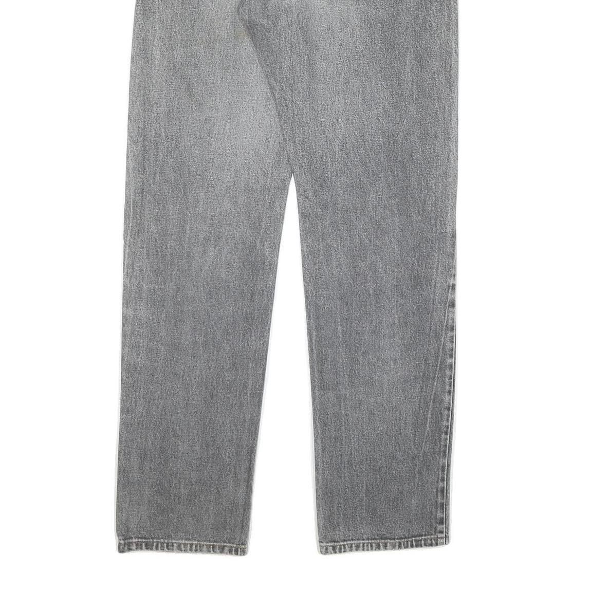 JOHNNY HALLYDAY Mens Grey Regular Fit Straight Denim Jeans W30 L33 Snake Print