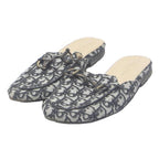 CHRISTIAN DIOR Mule Womens Slip On Shoes Black & White Canvas UK 5 Loafers