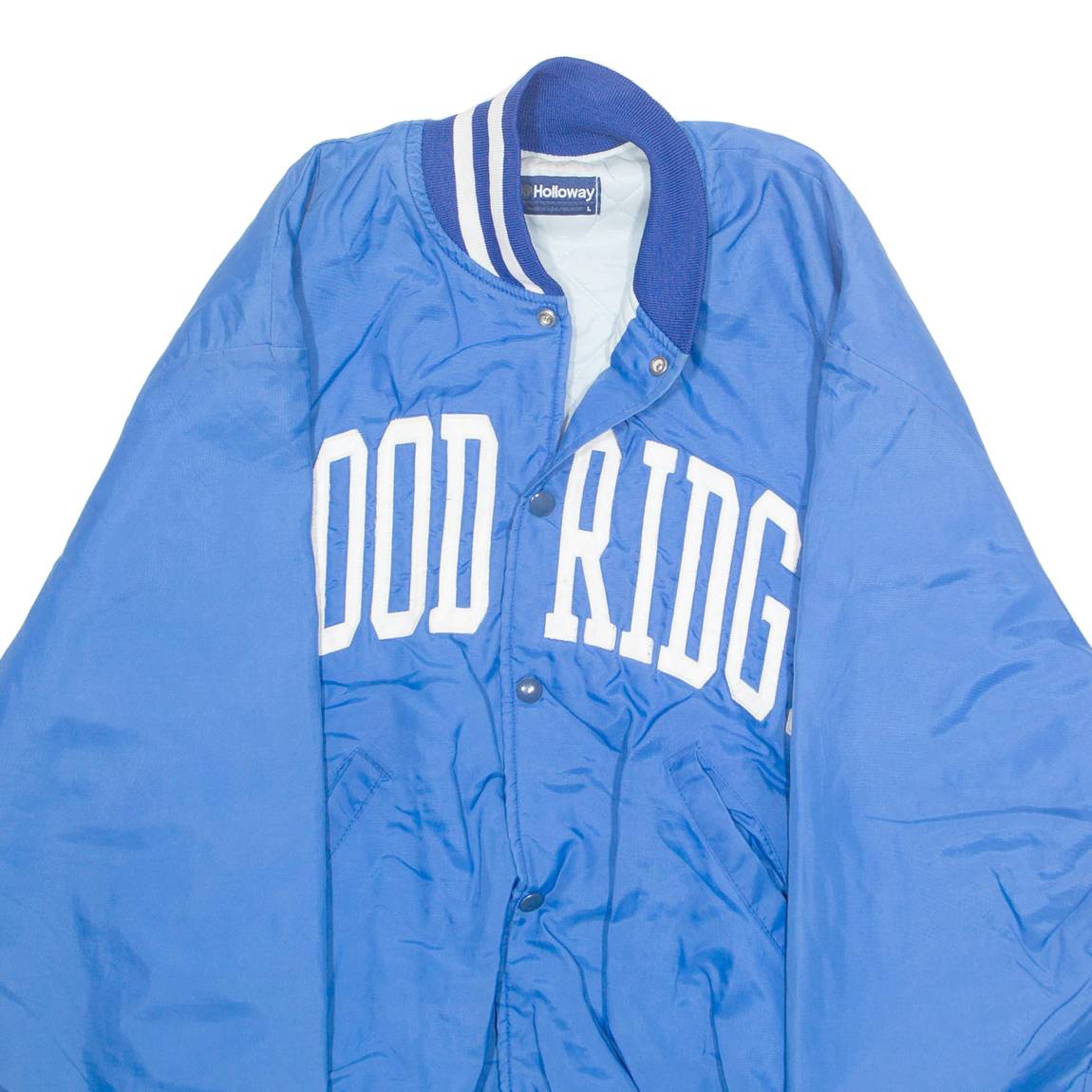 HOLLOWAY Mens Varsity Jacket Blue USA L