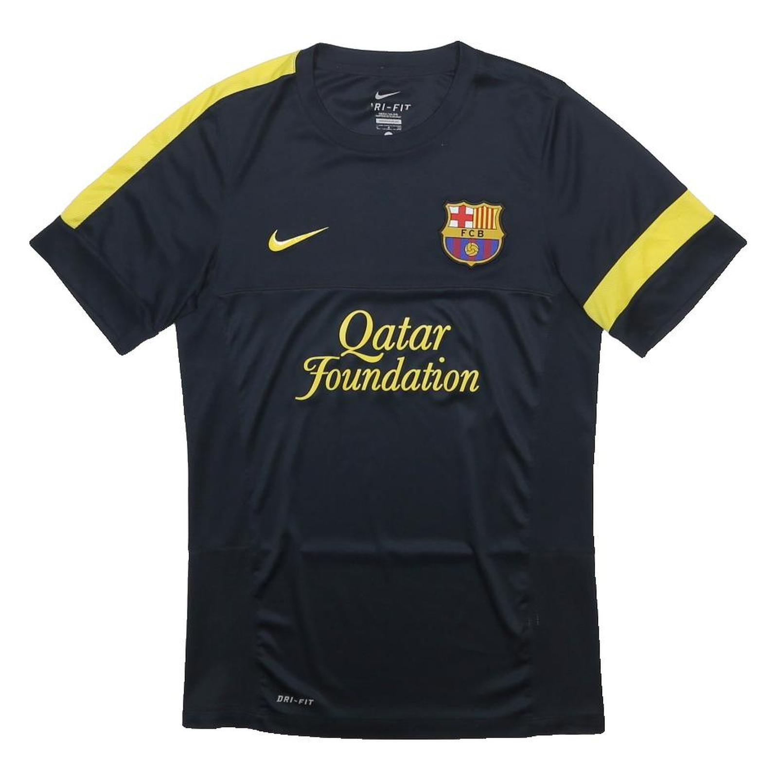 NIKE Mens Black & Yellow Football T-Shirt S Short Sleeve Crew Neck Qatar