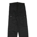 Mens Black Regular Fit Cotton Blend Cargo Style Trousers W29 L32 Functional
