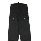 Mens Black Regular Fit Cotton Blend Cargo Style Trousers W29 L32 Functional