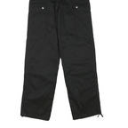Mens Black Regular Fit Cotton Blend Cargo Style Trousers W29 L32 Functional