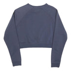 NIKE Womens Blue Crew Neck S Sweatshirt Cotton Blend Crop Logo Athletic