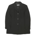 MARELLA Womens Black Jacket UK 16 Wool Blend Button Closure Classic Fit