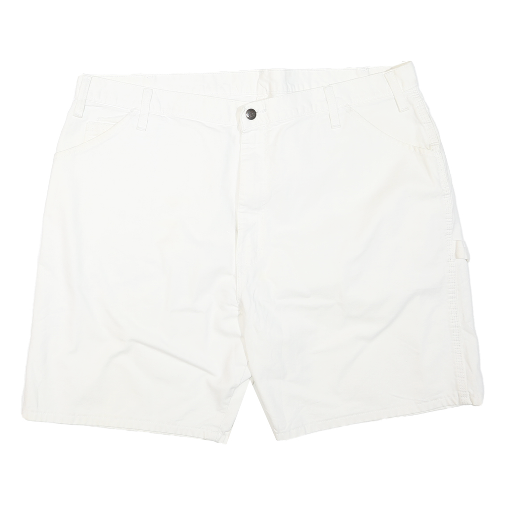 DICKIES Mens Shorts White Casual Cotton Blend XL W42 Workwear Relaxed
