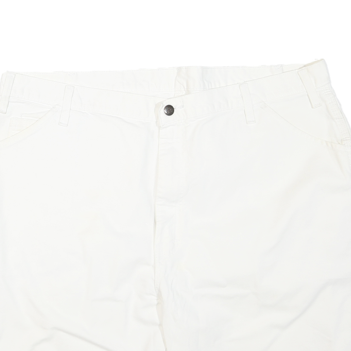 DICKIES Mens Shorts White Casual Cotton Blend XL W42 Workwear Relaxed