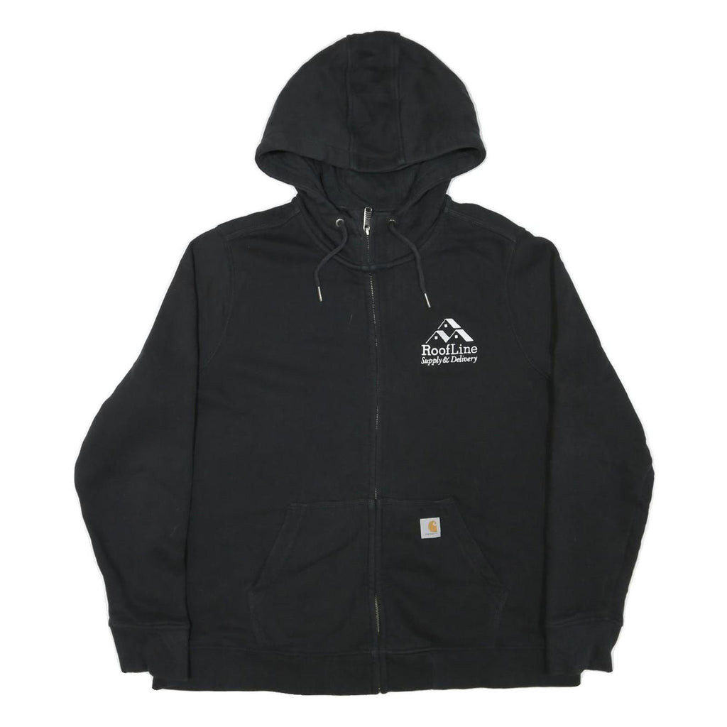 CARHARTT Mens Black RoofLine Supply & Delivery Full Zip Hoodie 2XL Cotton Blend