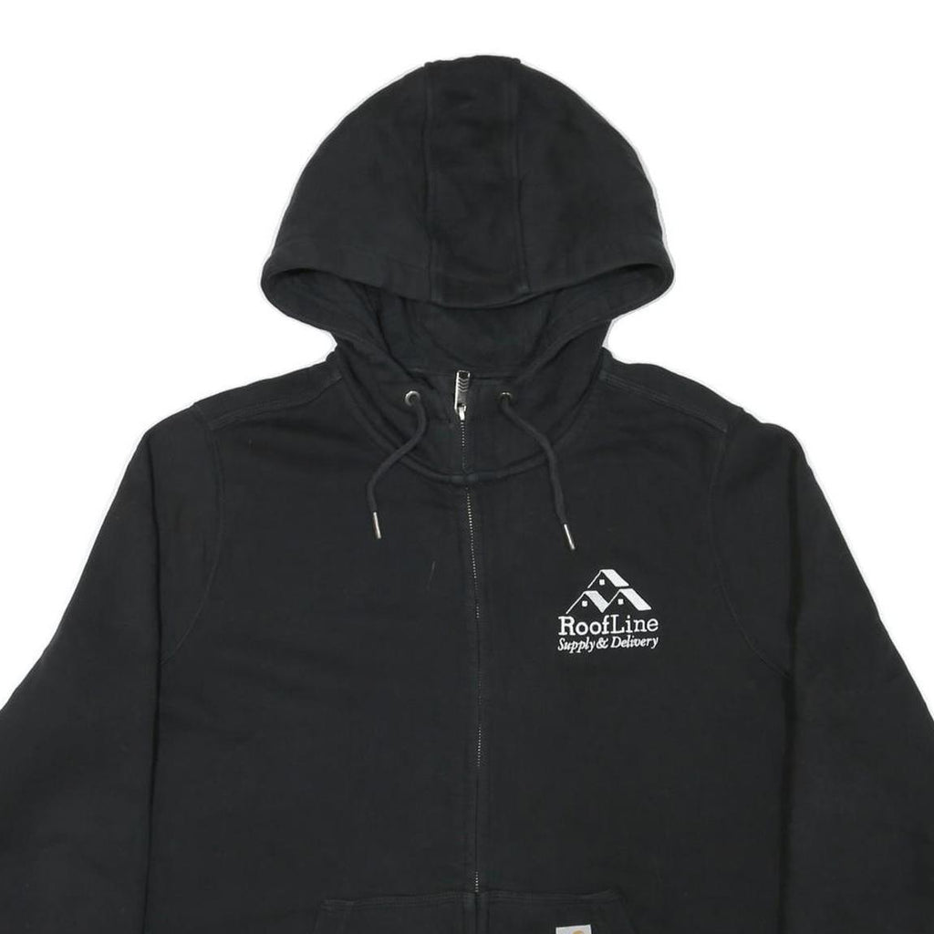 CARHARTT Mens Black RoofLine Supply & Delivery Full Zip Hoodie 2XL Cotton Blend