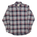 REDHEAD Mens Blue & Maroon Check Shirt L Cotton Blend Casual Flannel Long Sleeve