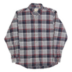 REDHEAD Mens Blue & Maroon Check Shirt L Cotton Blend Casual Flannel Long Sleeve