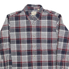 REDHEAD Mens Blue & Maroon Check Shirt L Cotton Blend Casual Flannel Long Sleeve