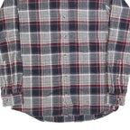 REDHEAD Mens Blue & Maroon Check Shirt L Cotton Blend Casual Flannel Long Sleeve