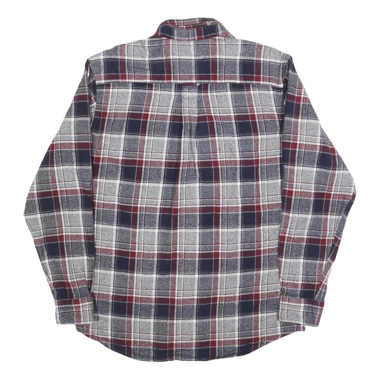 REDHEAD Mens Blue & Maroon Check Shirt L Cotton Blend Casual Flannel Long Sleeve