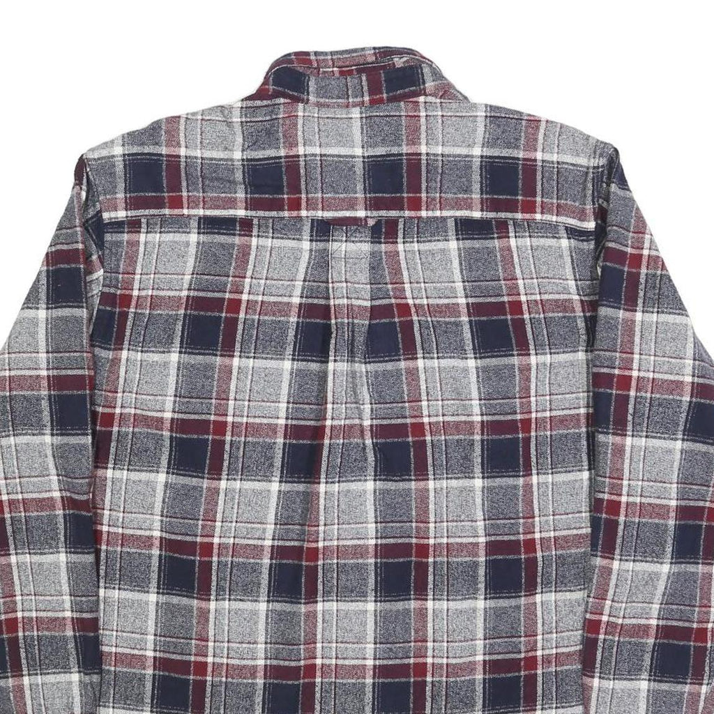 REDHEAD Mens Blue & Maroon Check Shirt L Cotton Blend Casual Flannel Long Sleeve