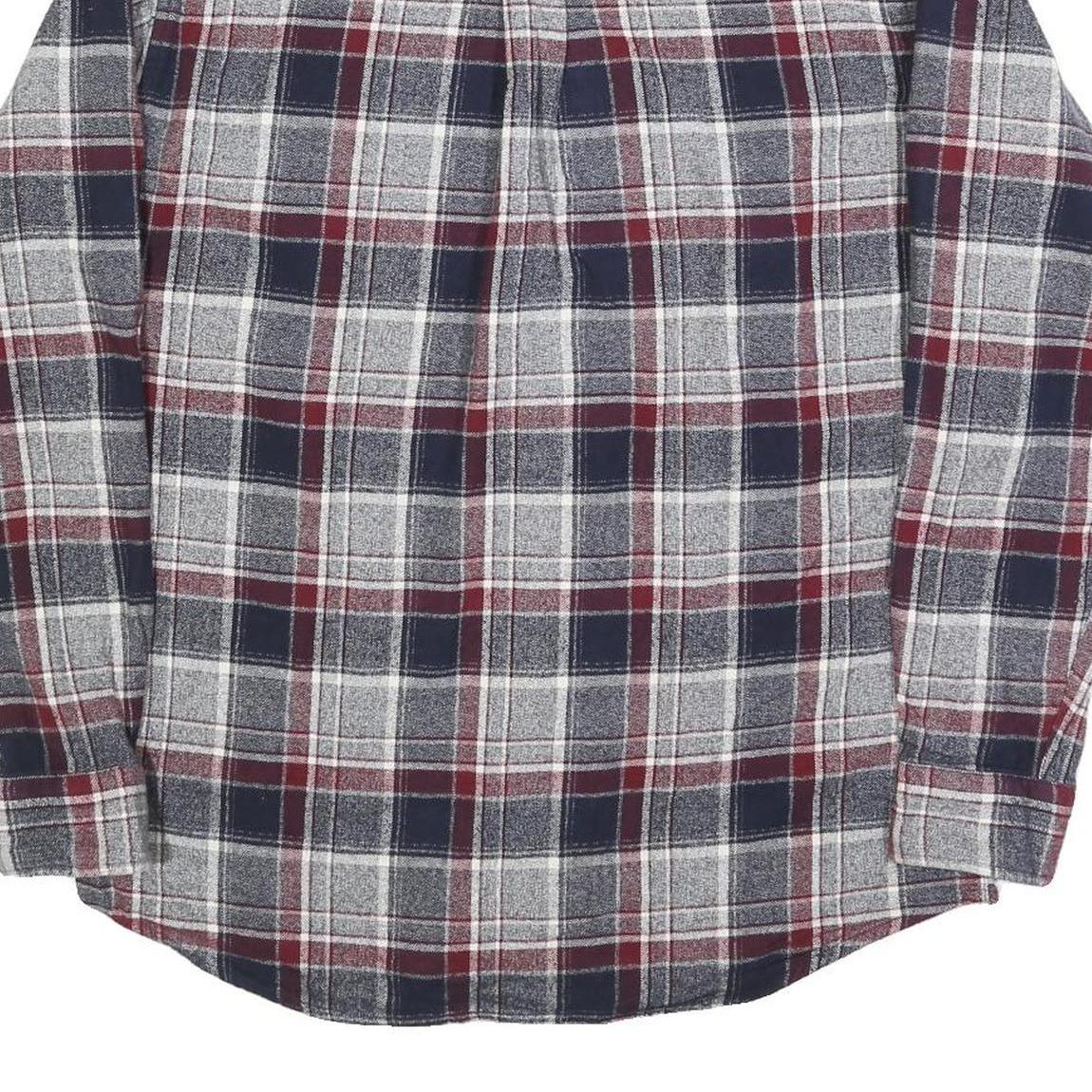 REDHEAD Mens Blue & Maroon Check Shirt L Cotton Blend Casual Flannel Long Sleeve