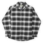 RED HEAD Mens Black & Grey Check Shirt M Long Sleeve Cotton Comfort Casual
