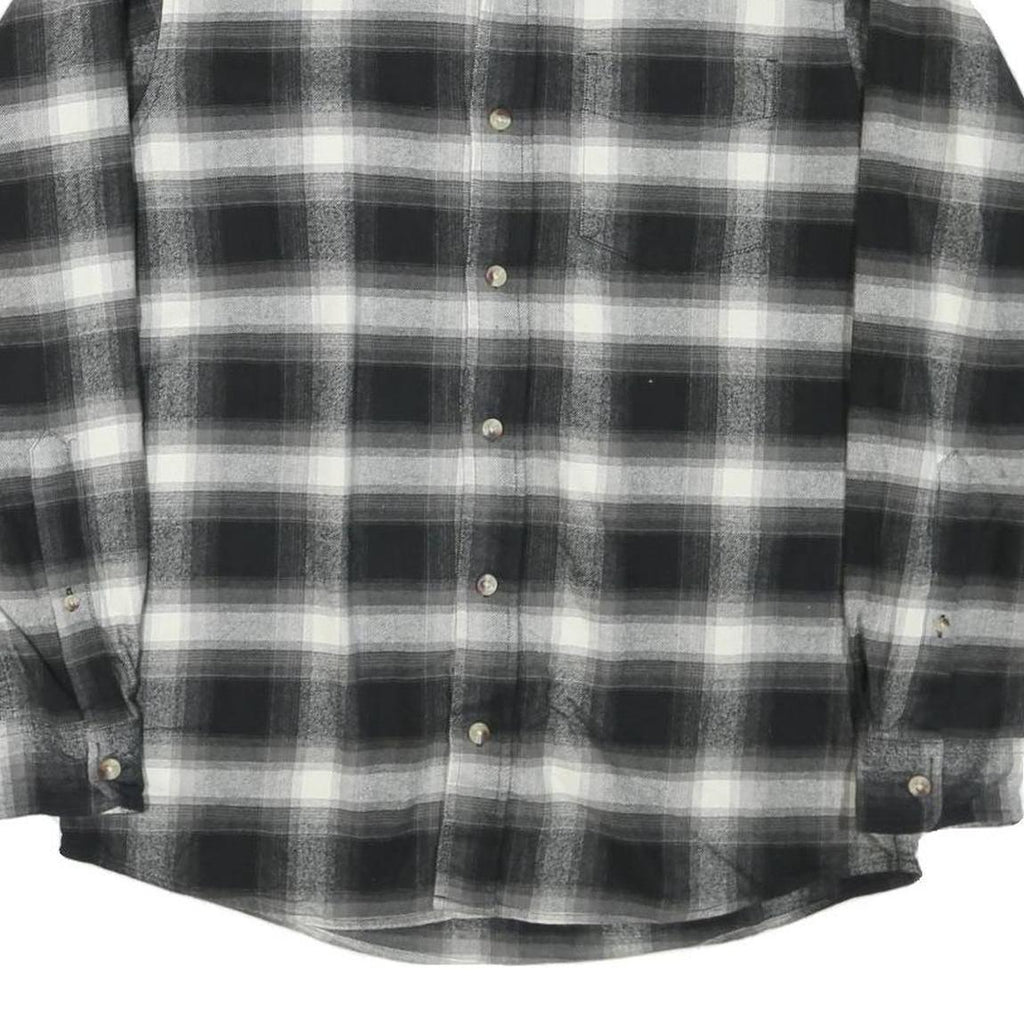RED HEAD Mens Black & Grey Check Shirt M Long Sleeve Cotton Comfort Casual