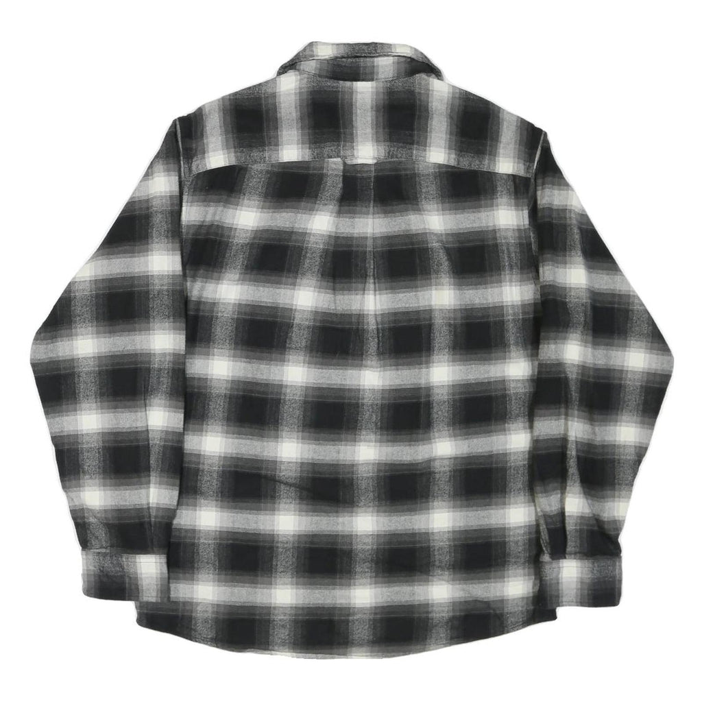 RED HEAD Mens Black & Grey Check Shirt M Long Sleeve Cotton Comfort Casual