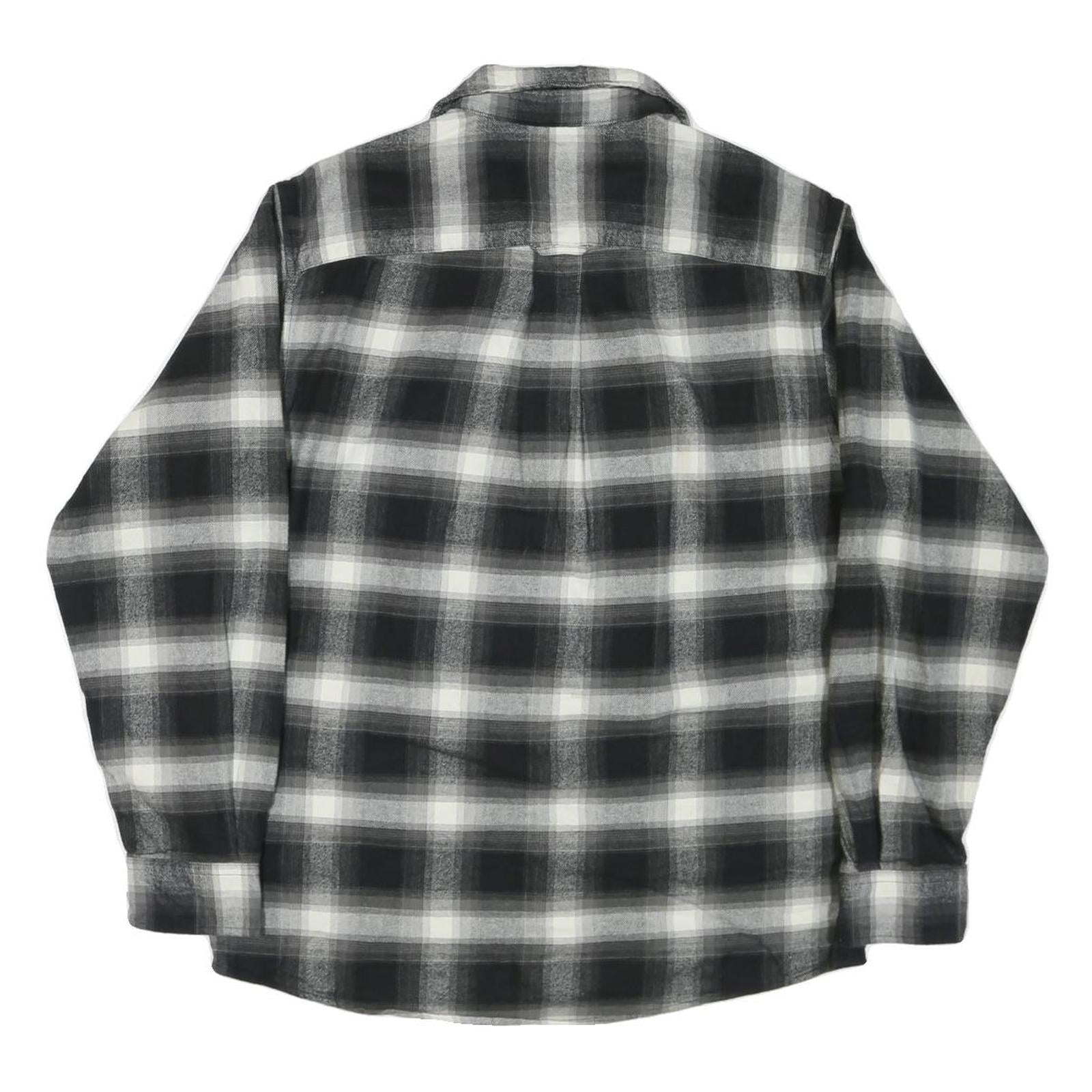 RED HEAD Mens Black & Grey Check Shirt M Long Sleeve Cotton Comfort Casual