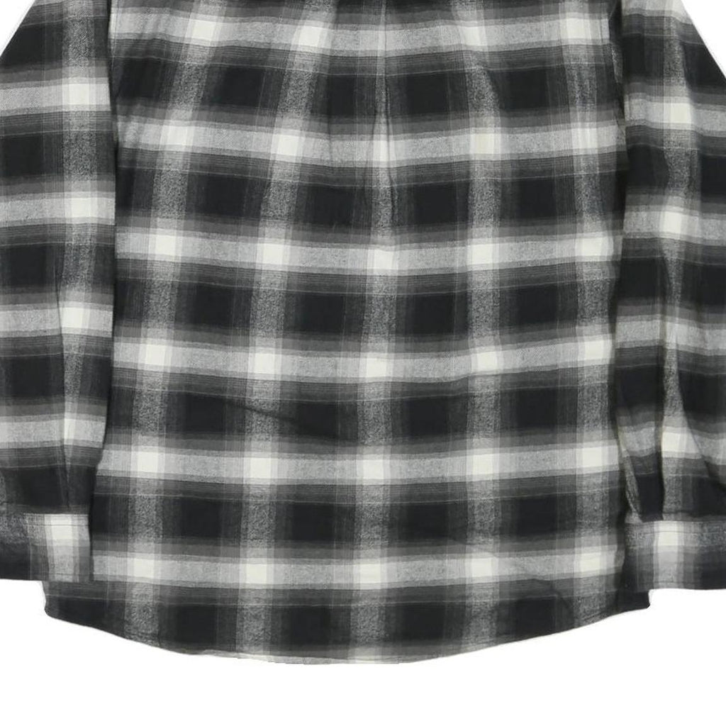 RED HEAD Mens Black & Grey Check Shirt M Long Sleeve Cotton Comfort Casual