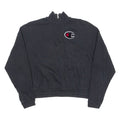 CHAMPION Womens Sweatshirt Black 1/4 Zip S