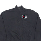 CHAMPION Womens Sweatshirt Black 1/4 Zip S