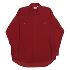 DAVID JONES SPORT Mens Red Cotton Plain Shirt L Button Front Casual Overshirt