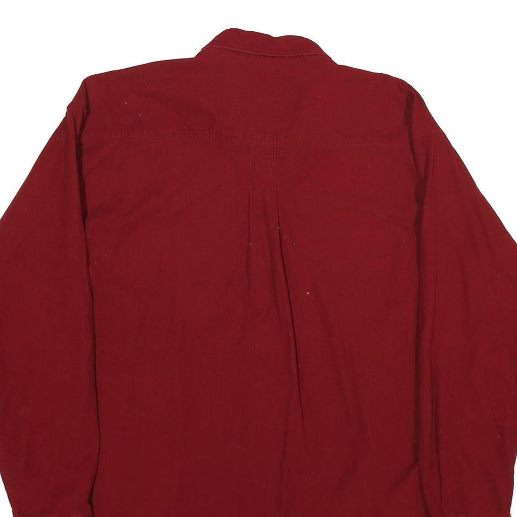 DAVID JONES SPORT Mens Red Cotton Plain Shirt L Button Front Casual Overshirt