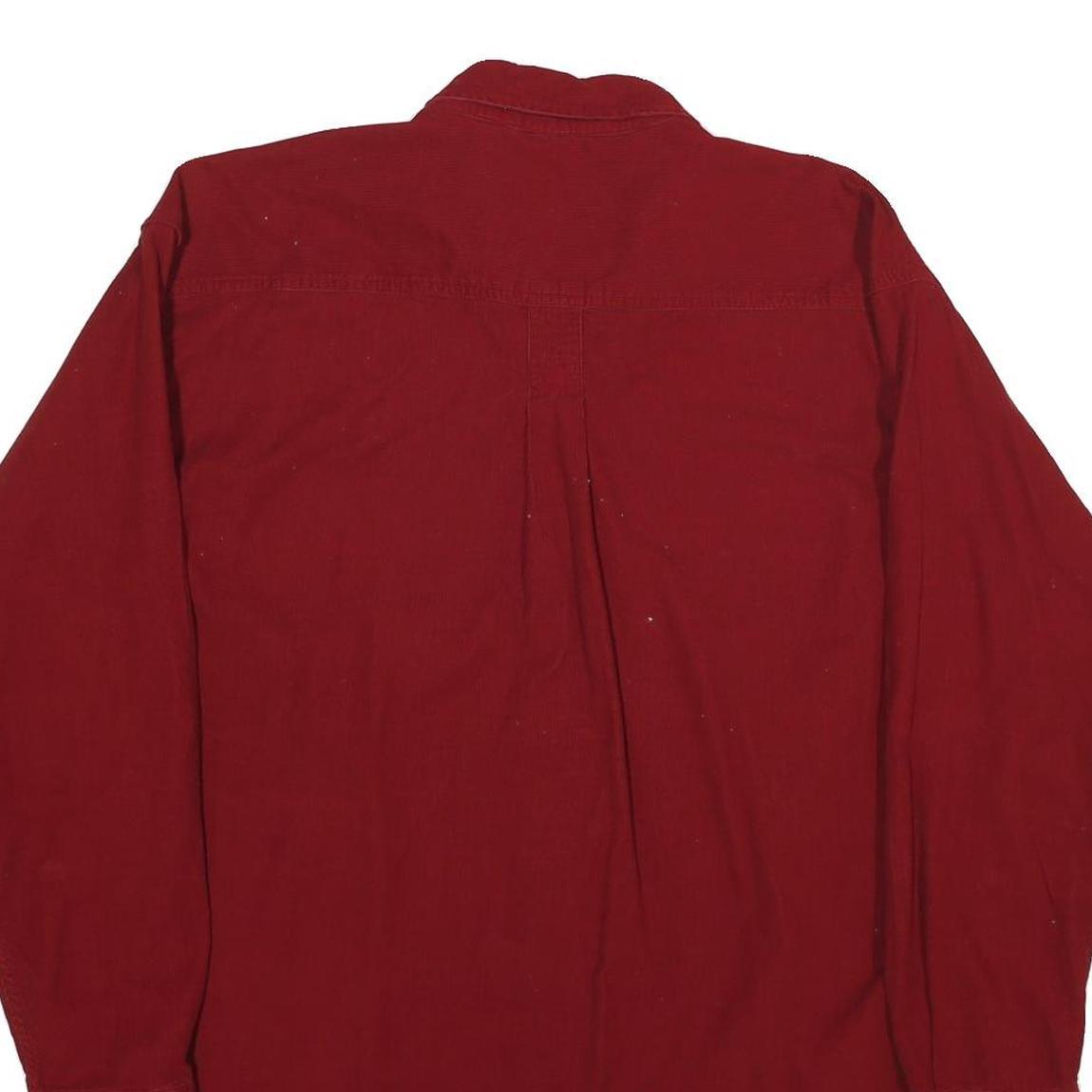 DAVID JONES SPORT Mens Red Cotton Plain Shirt L Button Front Casual Overshirt