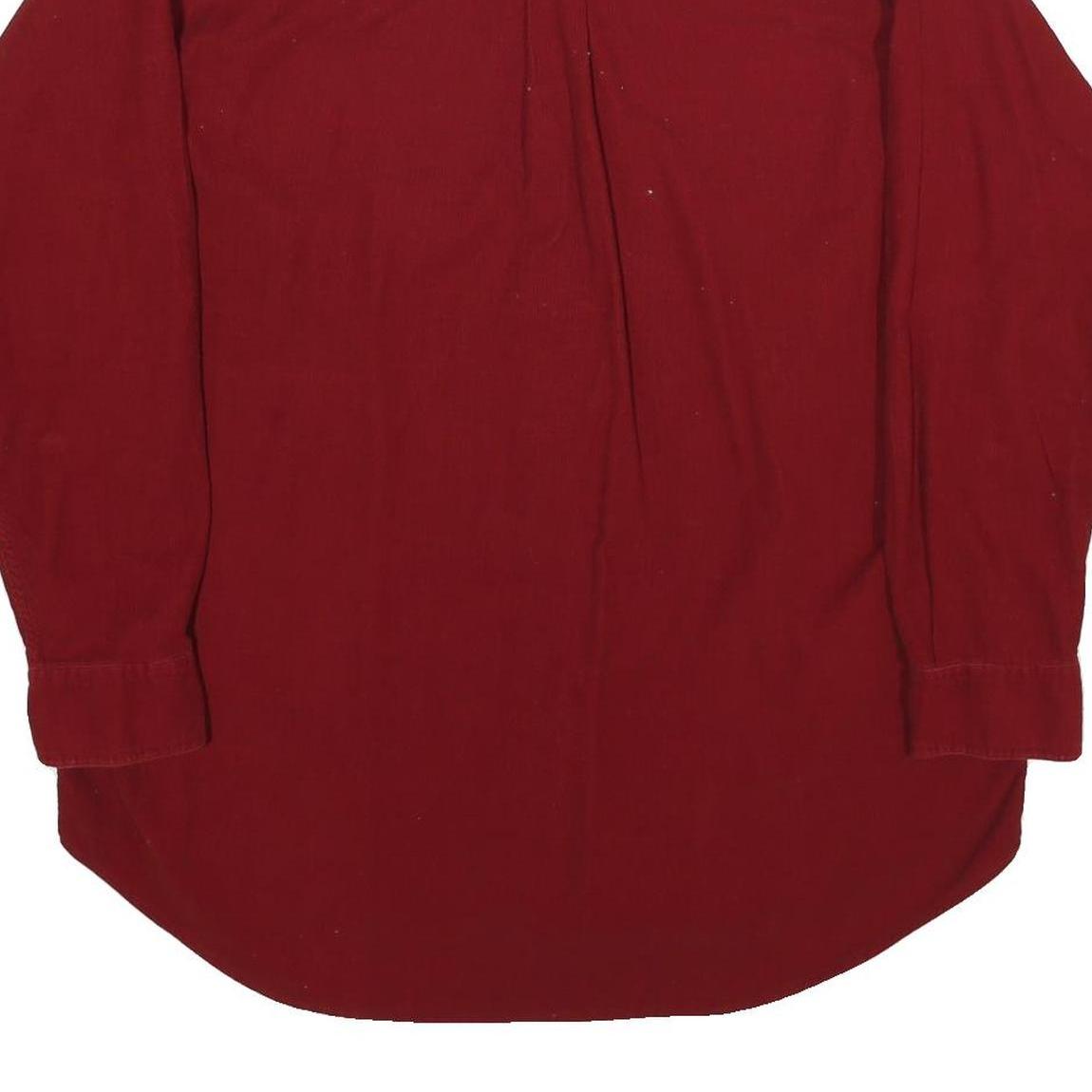 DAVID JONES SPORT Mens Red Cotton Plain Shirt L Button Front Casual Overshirt