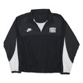 NIKE Mens Black & White Force Track Jacket L Polyester Blend Zip Athletic
