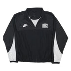NIKE Mens Black & White Force Track Jacket L Polyester Blend Zip Athletic