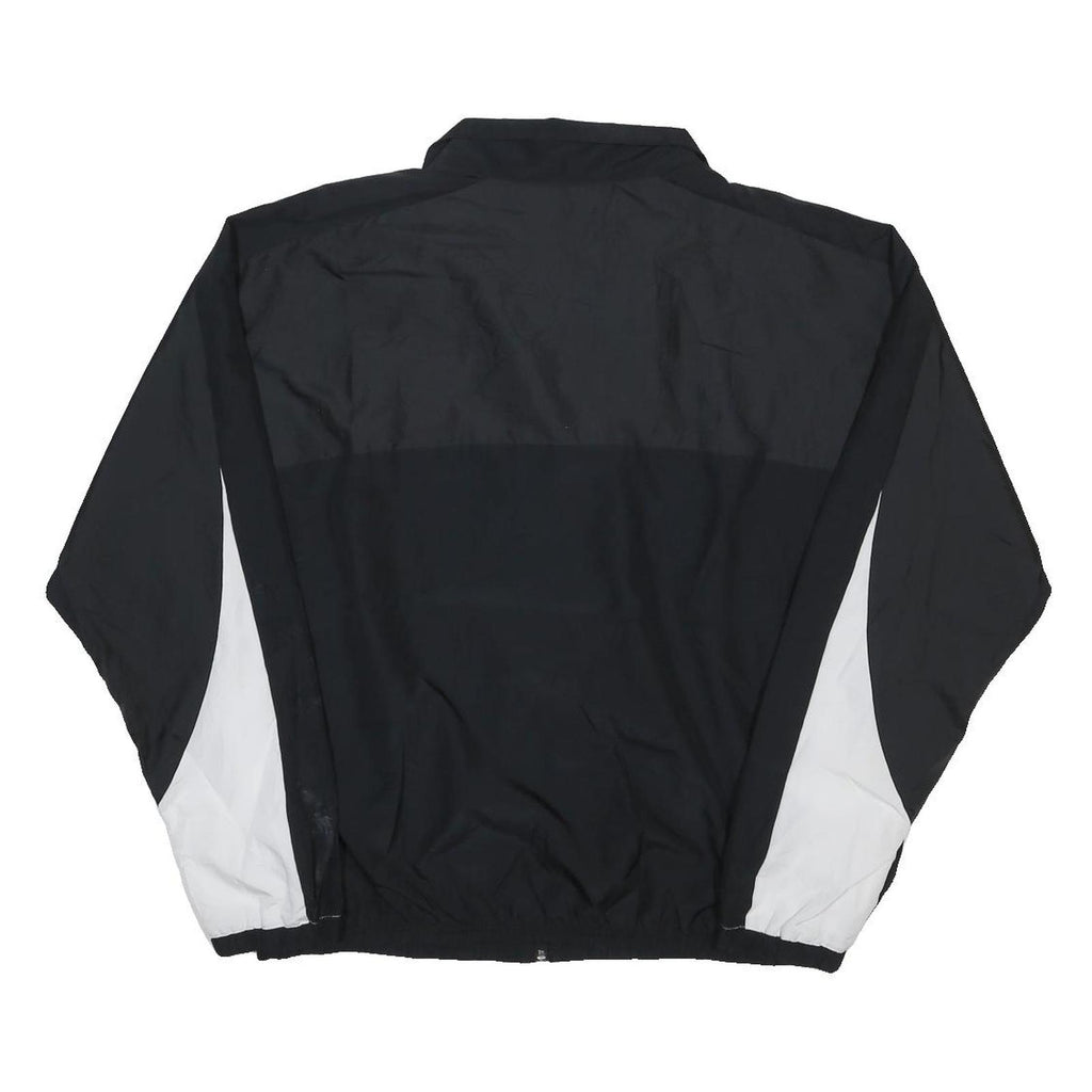NIKE Mens Black & White Force Track Jacket L Polyester Blend Zip Athletic