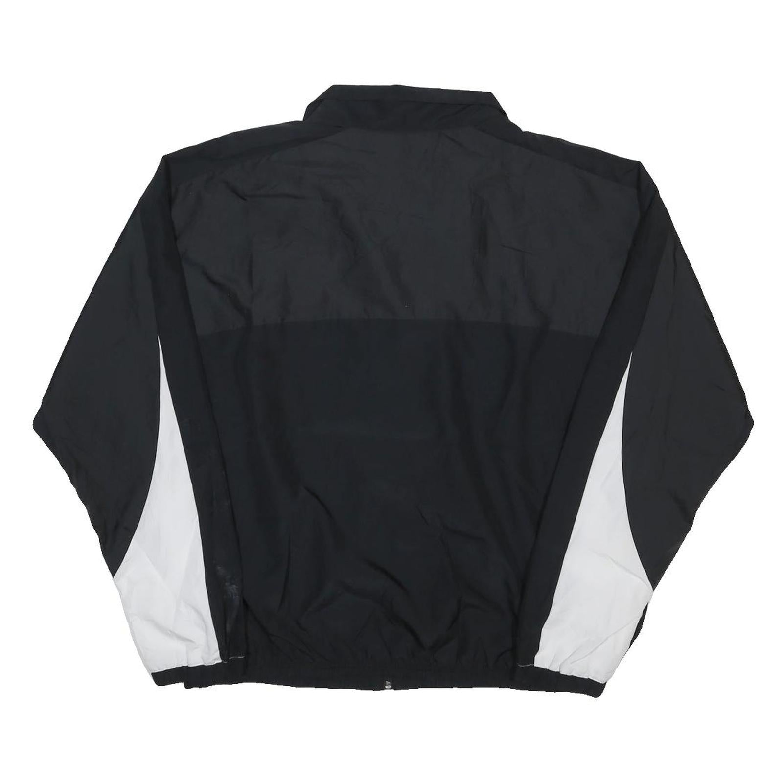 NIKE Mens Black & White Force Track Jacket L Polyester Blend Zip Athletic
