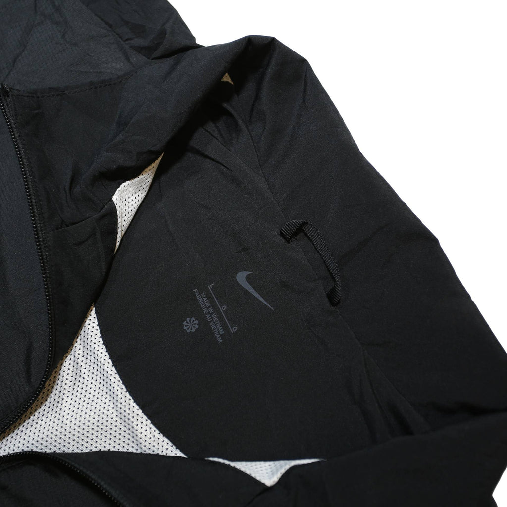 NIKE Mens Black & White Force Track Jacket L Polyester Blend Zip Athletic