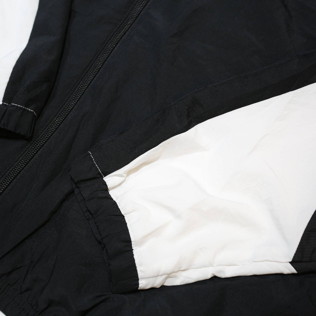 NIKE Mens Black & White Force Track Jacket L Polyester Blend Zip Athletic