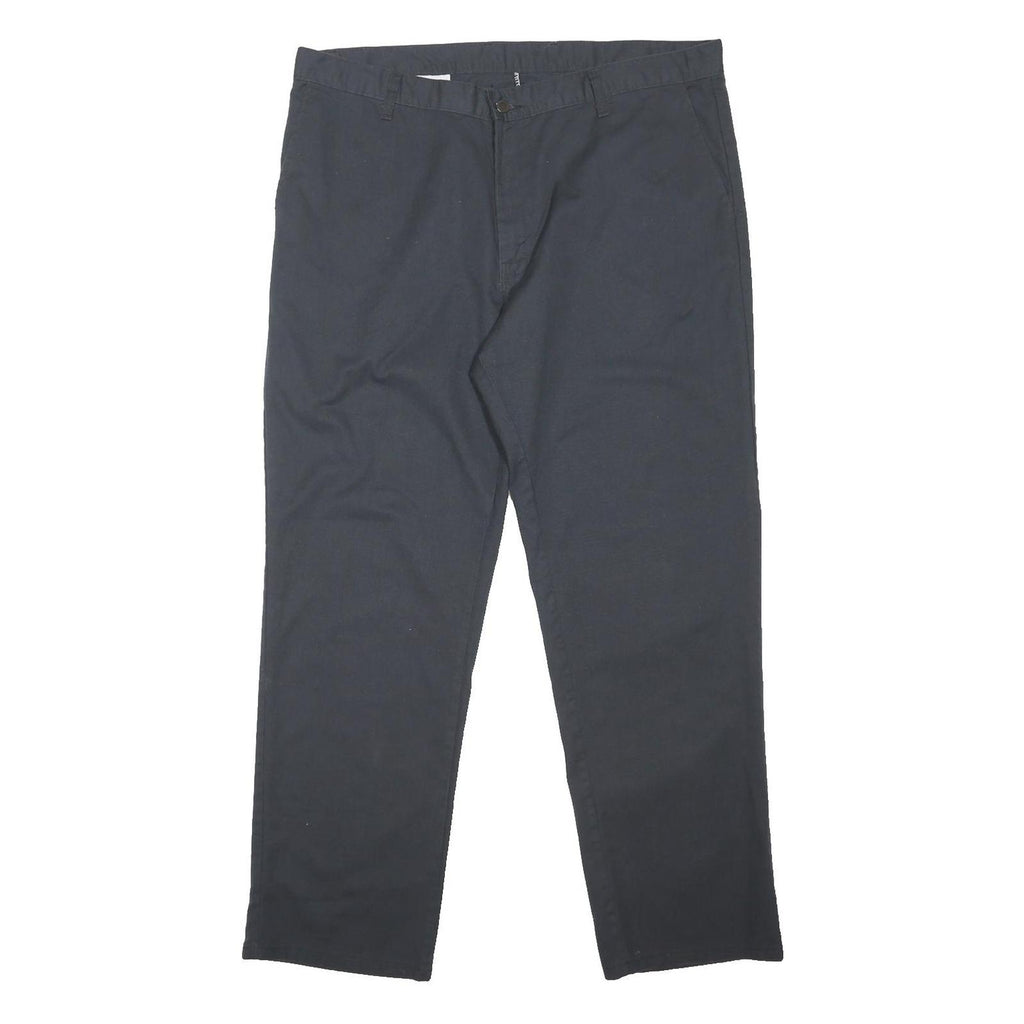 DICKIES Mens Regular Black Cotton Blend Trousers W40 L31 Button Closure