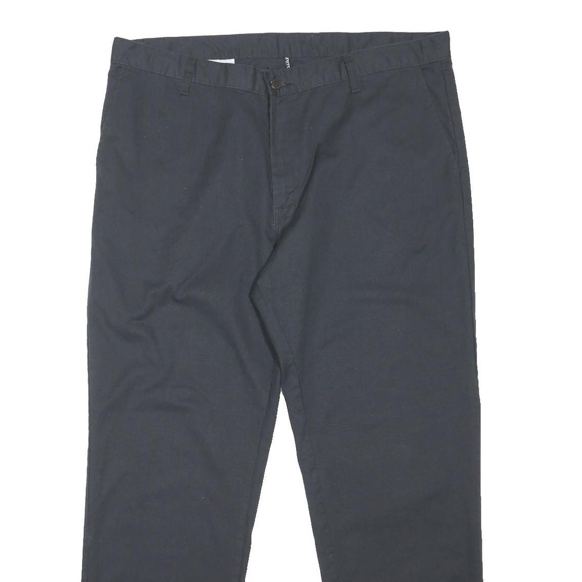 DICKIES Mens Regular Black Cotton Blend Trousers W40 L31 Button Closure