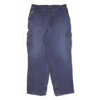CARHARTT Mens Cotton Blend Navy Relaxed Straight Trousers W34 L32 Workwear
