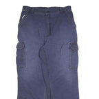 CARHARTT Mens Cotton Blend Navy Relaxed Straight Trousers W34 L32 Workwear