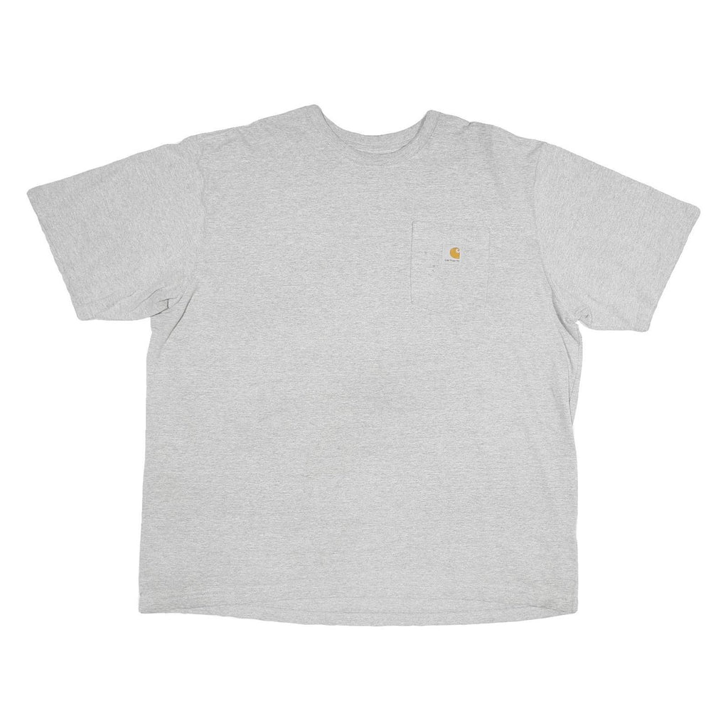 CARHARTT Mens Grey Pocket T-Shirt 2XL Short Sleeve Crew Neck Cotton Blend Casual