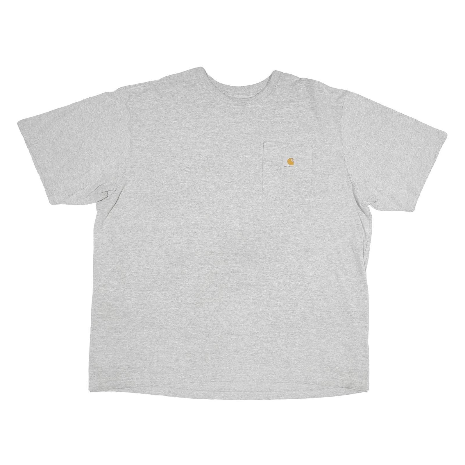 CARHARTT Mens Grey Pocket T-Shirt 2XL Short Sleeve Crew Neck Cotton Blend Casual