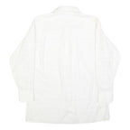 CLINE & CO Mens White Patterned Cotton Blend Shirt M Classic Button Up Long