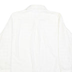CLINE & CO Mens White Patterned Cotton Blend Shirt M Classic Button Up Long